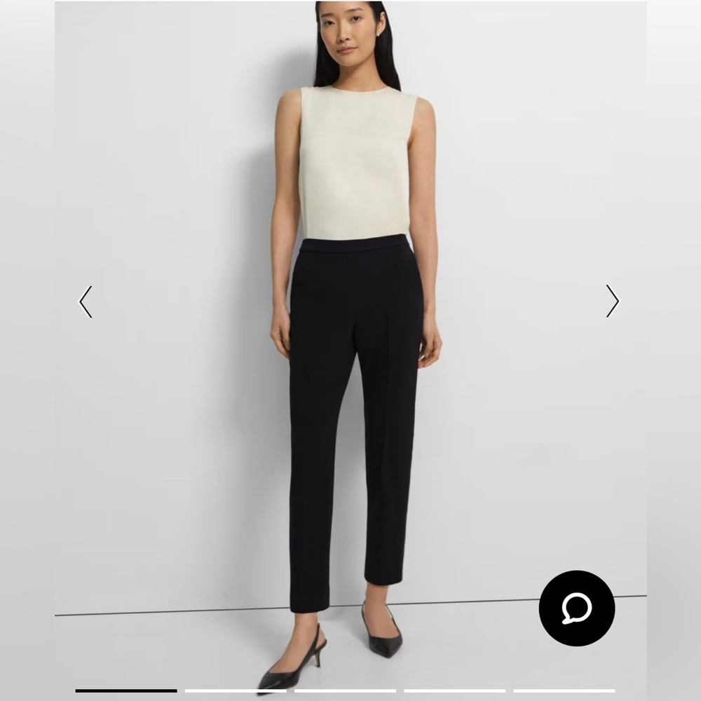 Theory pull-on pointe crepe pants, black, 2
